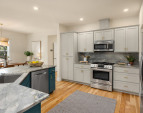 High end stainless steel appliances.