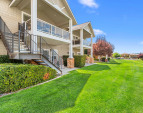 Lush lawn and mature landscaping