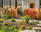 The home overlooks lushly planted common area gardens featuring fruiting and flowering plantings. Blueberries anyone? The home overlooks lushly planted common area gardens featuring fruiting and flowering plantings. Blueberries anyone?