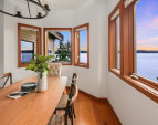 Dining room adjoins great room living and kitchen.