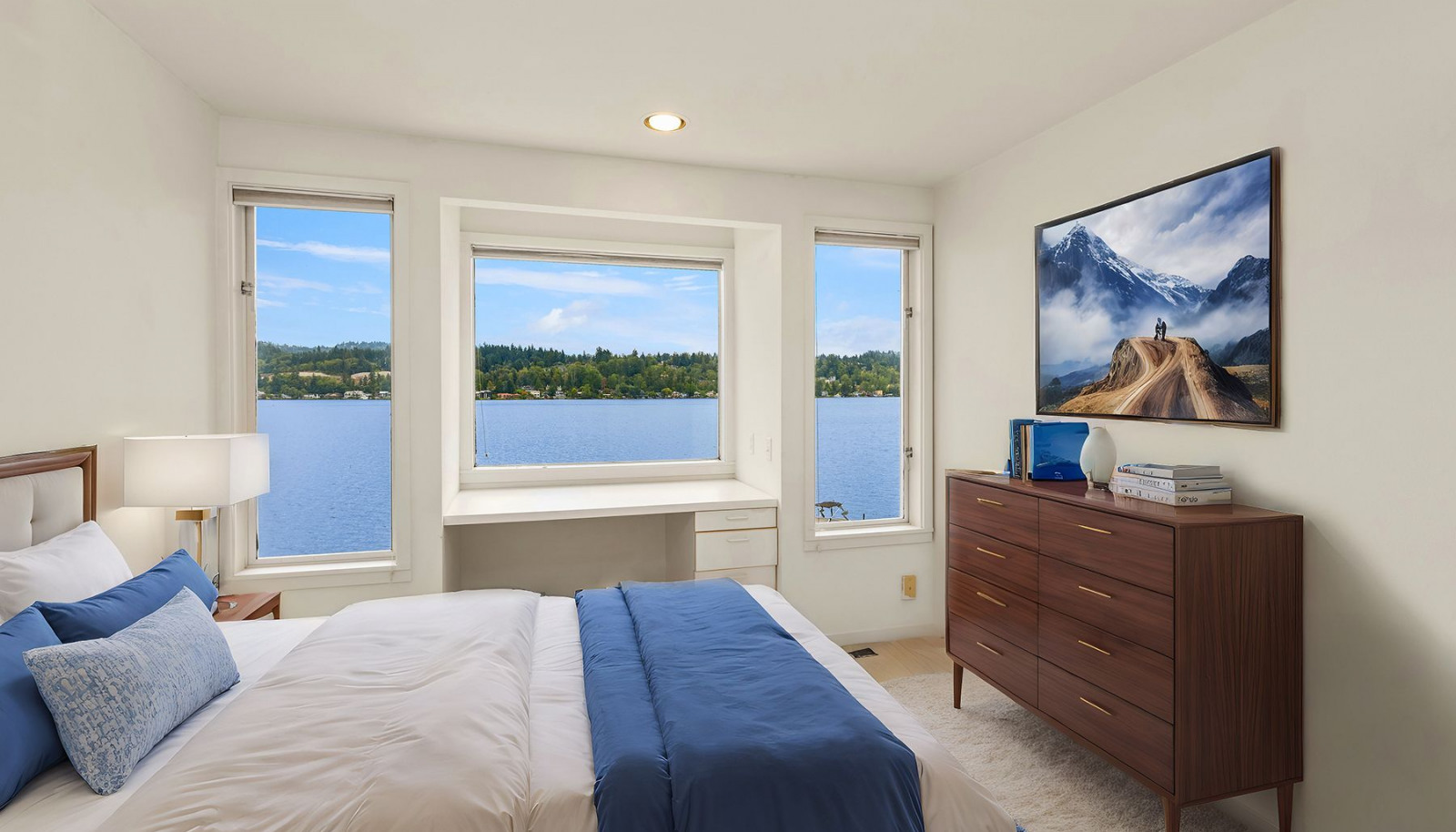 The third guest bedroom is virtually staged.