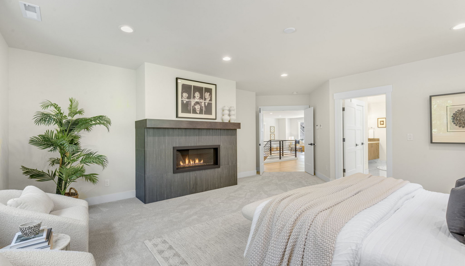 Primary bedroom suite with its own sitting area.