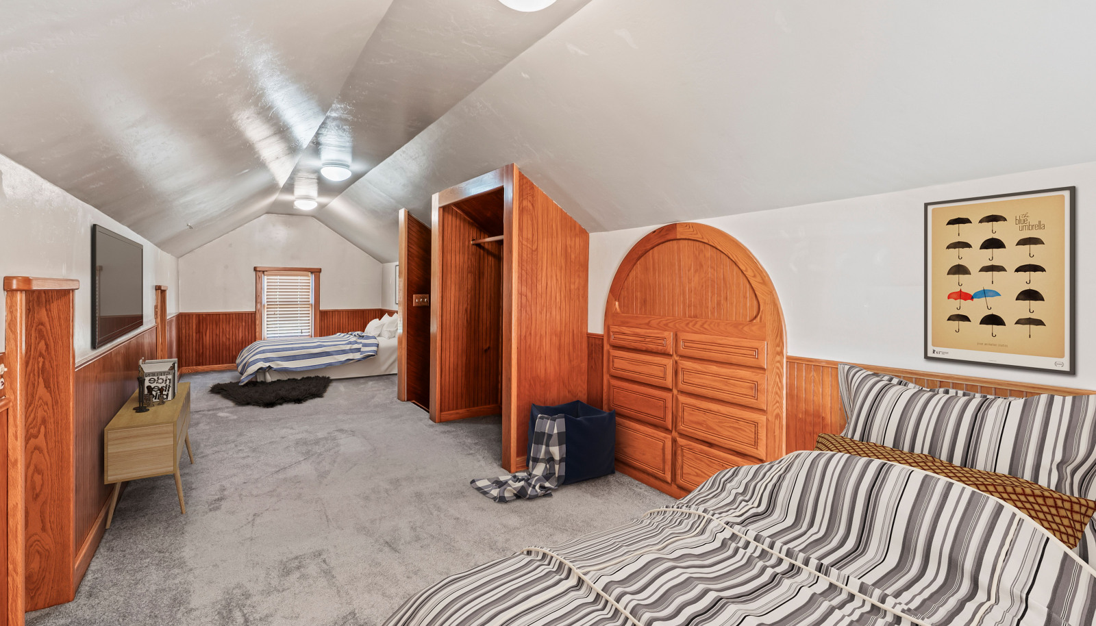 Upper attic retreat. Note: virtually staged