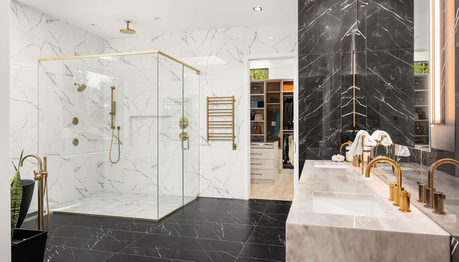 Photo of adjacent, completed home (lot 3) primary bathroom - for representation purposes only.