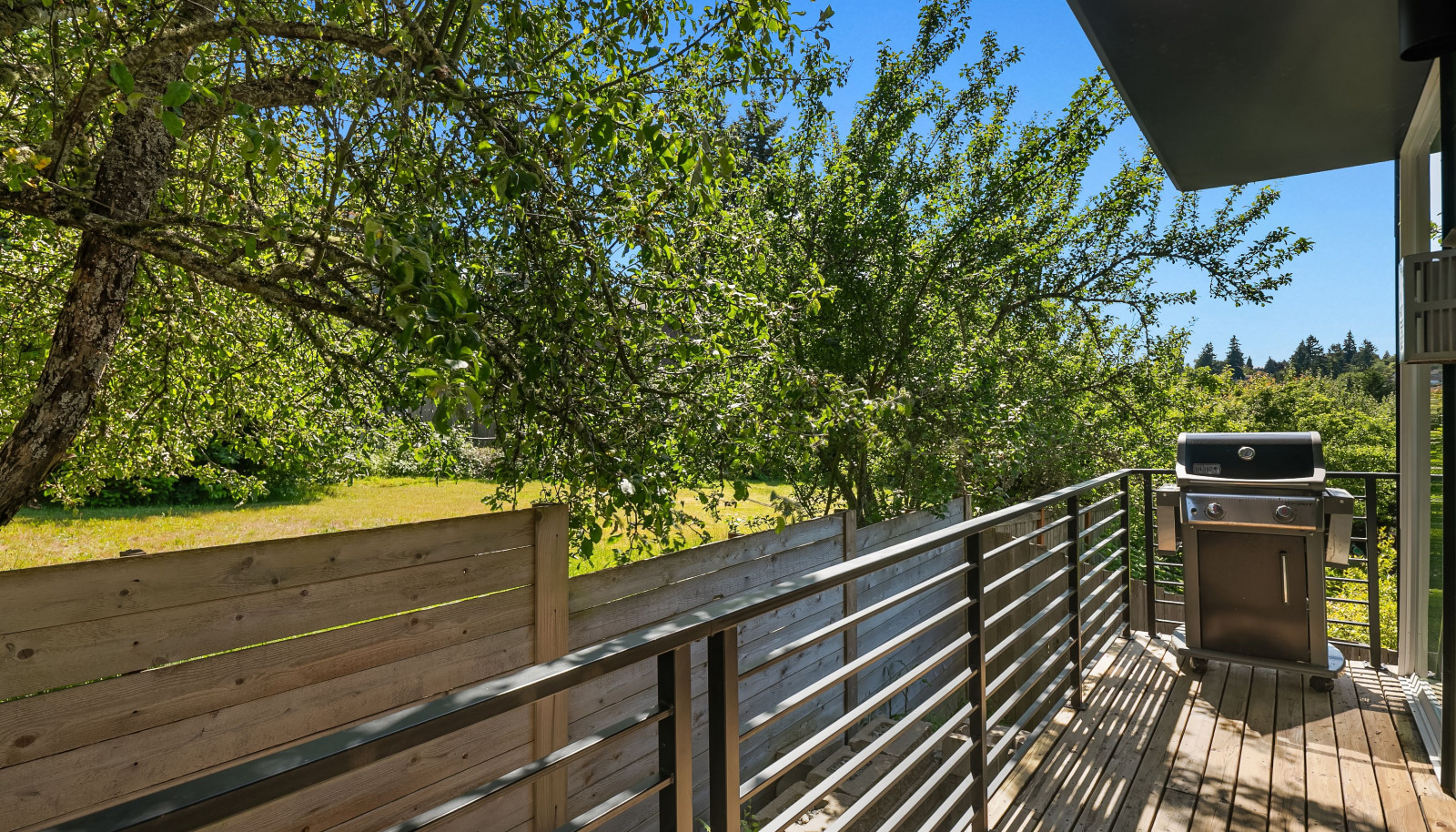 Small deck off the living room, perfect for grilling