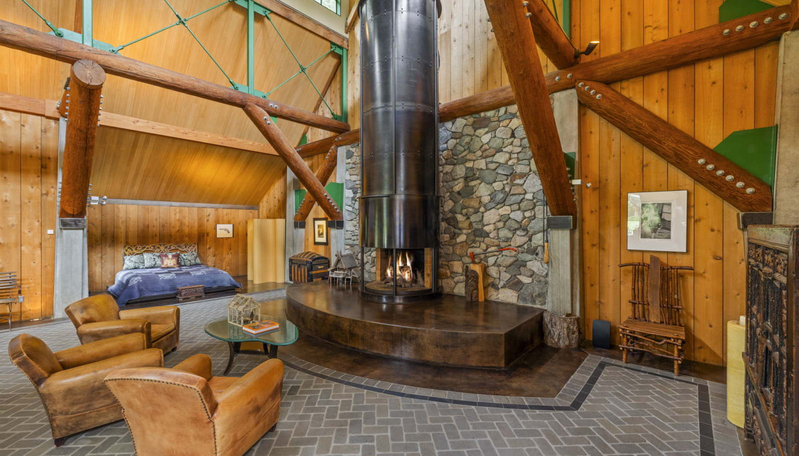 The Cedar and Douglas Fir are from the forest, cut and milled from the original Lopez hilltop.