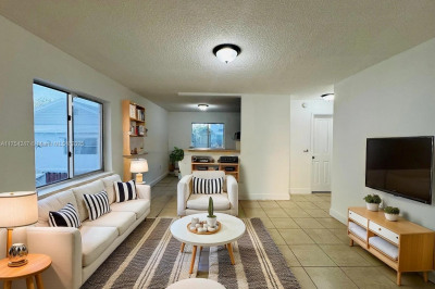 Living room/dining kitchen island combination. Vir