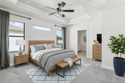 Virtually Staged Primary Bedroom
