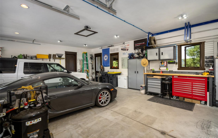 3-car garage, prepped for a car lift