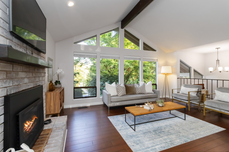 warm fireplace to welcome guests