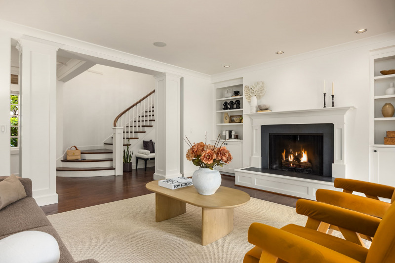 Looking back towards the front hall, you can se the staircase leading to the second story.