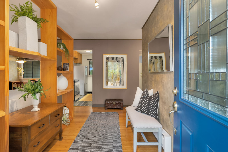 Entry Hall with kitchen beyond.