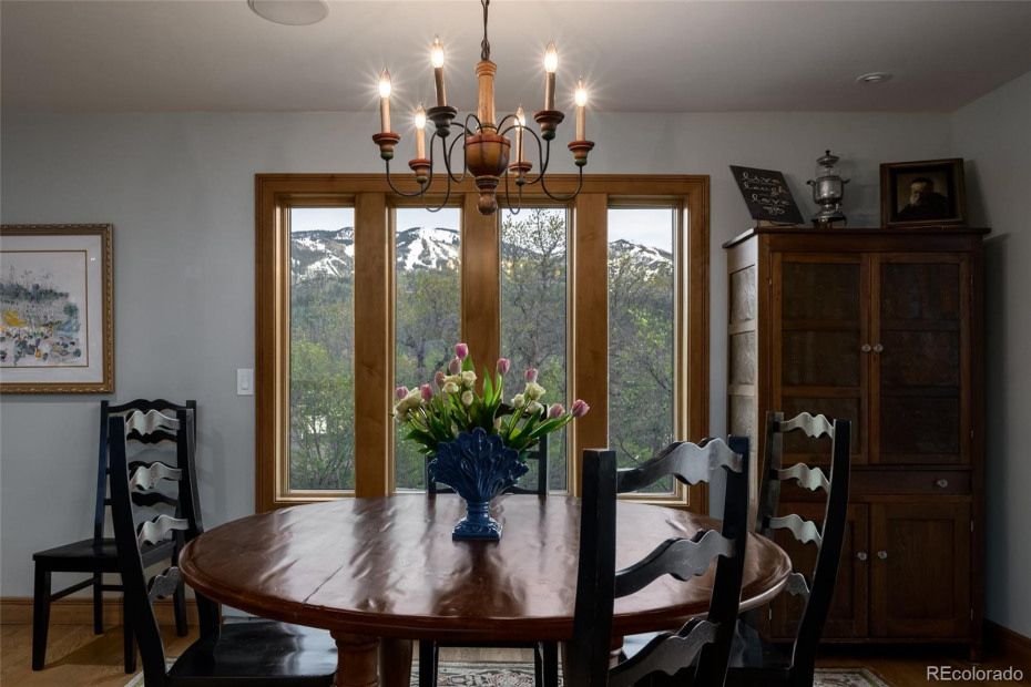 Dine with views of the ski area.